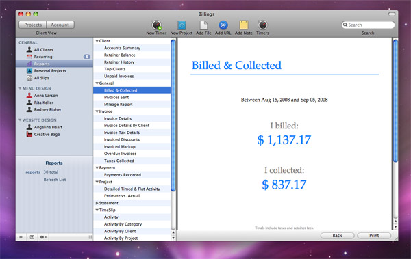 Billings Reports Screenshot Billings Reports Screenshot
